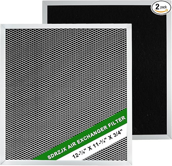2-Pack Air Exchanger Filter 12-7/8 x 11-3/4 x 3/4 Inches Compatible with Broan ERV100HC HRV100H Ventilation System Replace#: SV03096