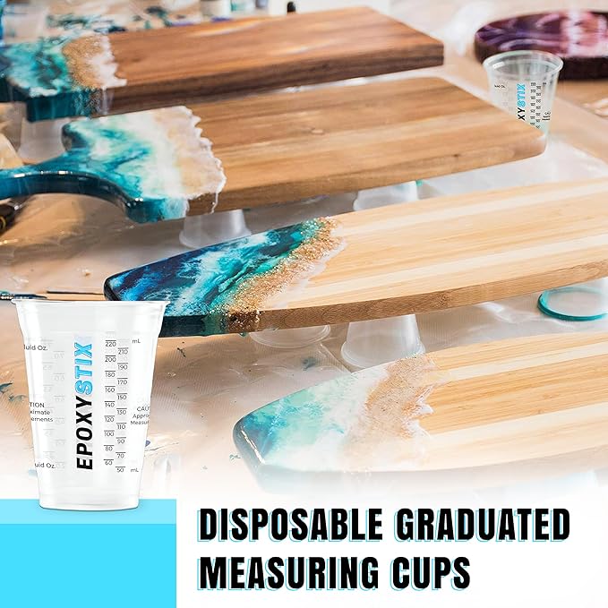 [Pack of 250] 10oz Disposable Measuring Cups for Mixing Epoxy Resin - Measurements in mL and Oz - Multipurpose Reusable Paint, Epoxy, Stain, Liquid Mixing Cups