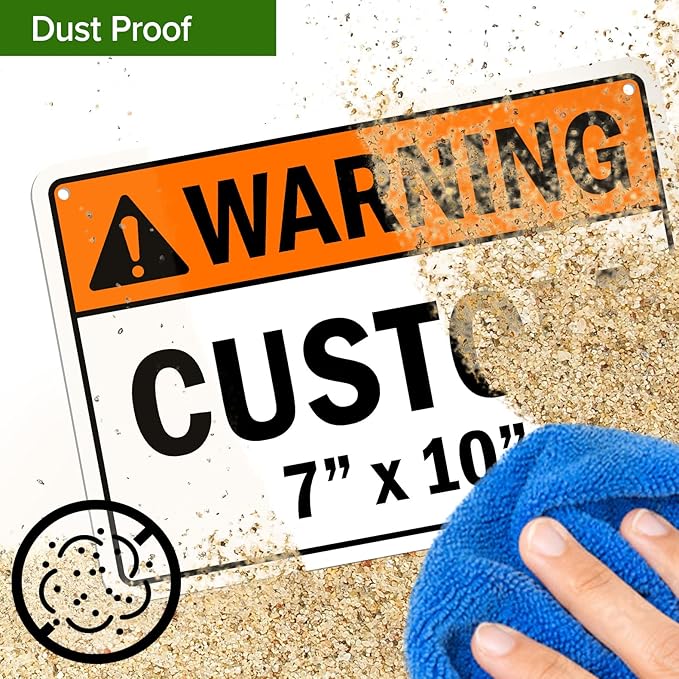 Custom warning Sign, Ansi Sign, Osha Compliant, 7x10 Inches, Rust Free .040 Aluminum, Fade Resistant, Made in USA by My Sign Center