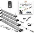 LED Under Cabinet Lighting Touch Under Counter Lights for Kitchen Built-in Adjustable Cable No Messy Wires! 4 Panel Cabinet Light 6500K 1800Lm Super Bright for Garage Pantry Closet Timer Smart Plug