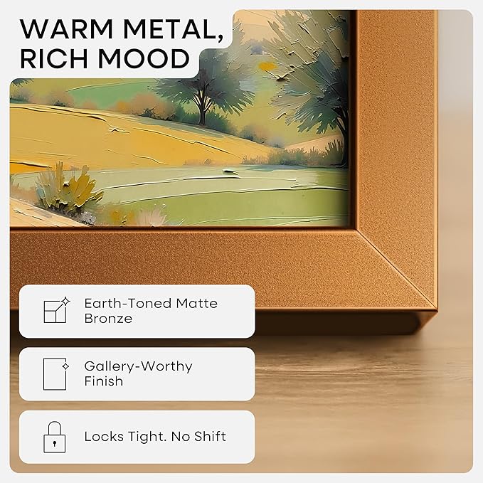 Homeforia Picture Bronze Frame 20x24, High End Metal 20x24 Brass Poster Frames with Mat 16x20 for Photo, 20 x 24 Frame Matted to 16 x 20 Print, 24x20 Hanging Frames, Tempered Glass, Wall Kit, Set of 4