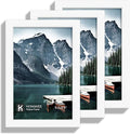 5.5x8.5 diploma Frame - Made of Real Glass and White Wooden Frame, 5.5 by 8.5 Photo for Wall or Tabletop Display, 3 Pack