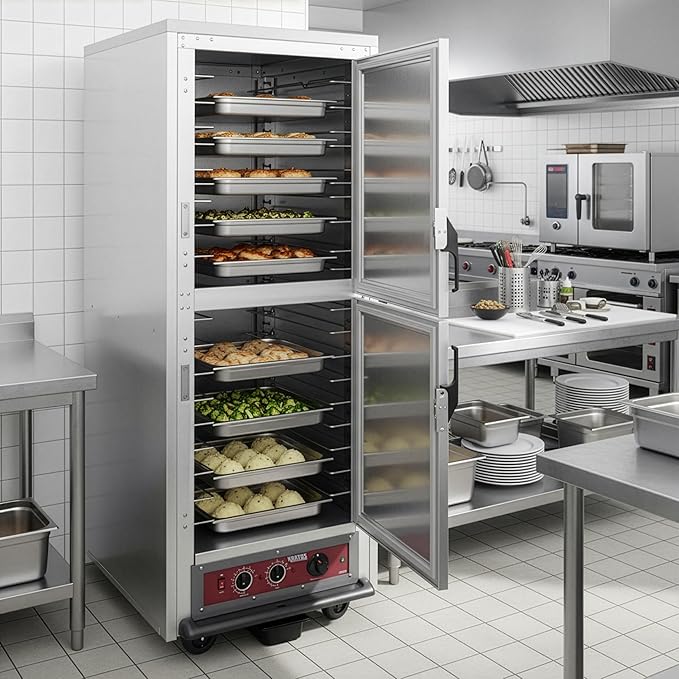 Kratos Premium Full Size Universal Insulated Commercial Holding and Proofing Cabinet, Holds Sheet Pans and Food Pans, Solid Door, 120V, 2000W (28W-236)