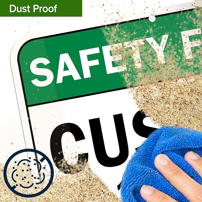 Custom Safety First Sign, Ansi Sign, Osha Compliant, 12x16 Inches, Post Holes, Rust Free .040 Aluminum, Fade Resistant, Indoor/Outdoor Use, Made in USA by My Sign Center