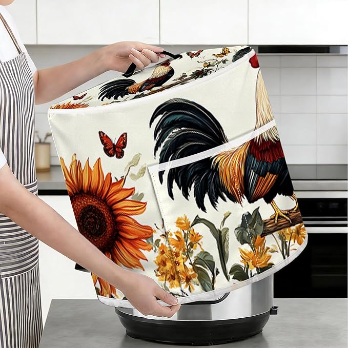 Air Fryer Dust Cover with Top Handle and Storage Bag, Compatible with Rice Cookers, Pressure Cookers, Slow Cookers and Air Fryers, Available in 3-Quart, 6-Quart and 8-Quart Sizes.
