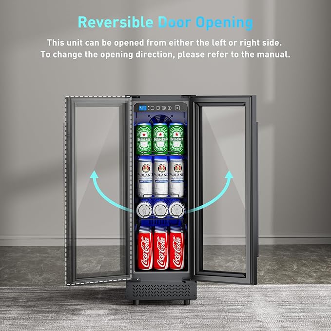 60 Can Beverage Refrigerator Cooler for Cubicle under Desk/Counter Office Camping, 2 Cu.Ft Drink Fridge Beverage Cooler with Glass Door for Water Juices Cola Bottles