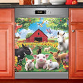 Farmhouse Farm Animals Garden Dishwasher Magnet Cover Sticker Magnetic Refrigerator Panel Front Door Fridge Microwave Decal Decorative