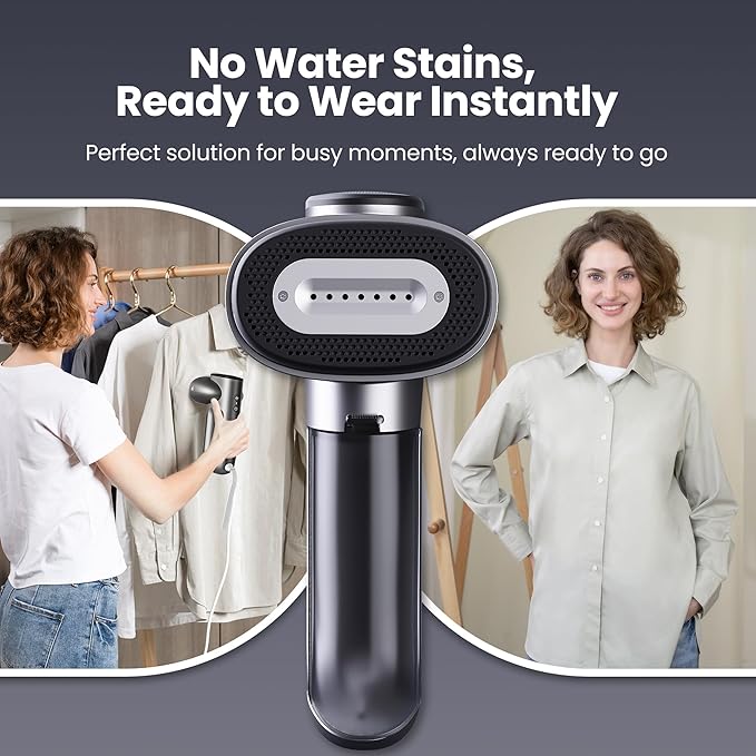 Neakasa Magic 1 Vacuum Steamer, Handheld Travel Garment Steamer for Clothes, 2300Pa Suction for Fabric Grip, Featuring Exclusive AirIron Technology for 110-120V Use (Silver)