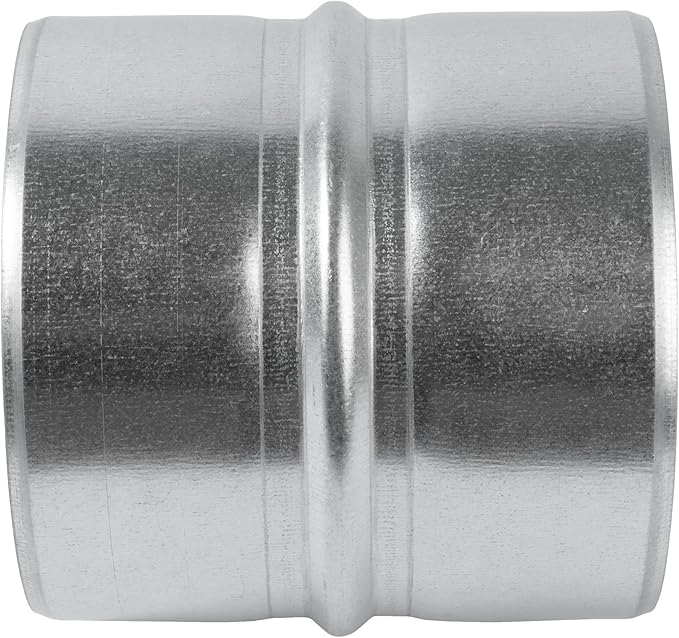 Vent Systems 4'' Inch - Pack of 2 - Galvanized Steel Duct Connector - Round Ventilation Duct Extension - Metal Vent Coupler - Metal Hose Coupling - Galvanized Pipe Connector