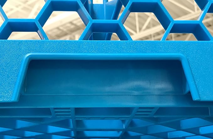 CFS RG25-514 OptiClean 25 Compartment Glass Rack with 5 Extenders, 11.9", Blue, Polypropylene, Blue