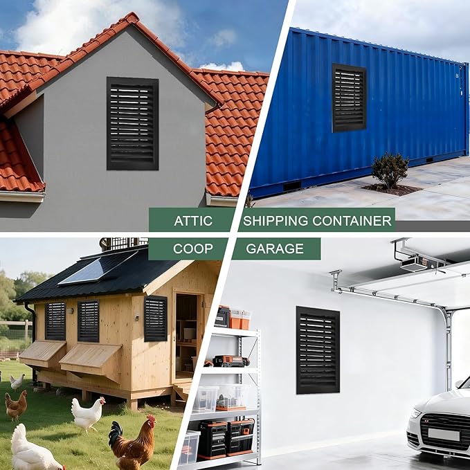 14"x20" Aluminum Gable Vent,Filter Screen for Removable,Never Rust, Heat Dissipation & Condensation Prevention,Ideal for Shed, Attic, Wall, Door & Shipping Container-Vent Opening: 12" x 18"