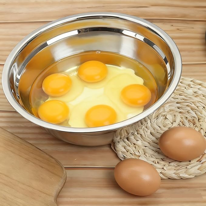 Zopnny 4 Pcs Stainless Steel Mixing Bowls, Metal Nesting Mixing Bowl, Prep Bowls for Meal Prep, Cooking, Baking