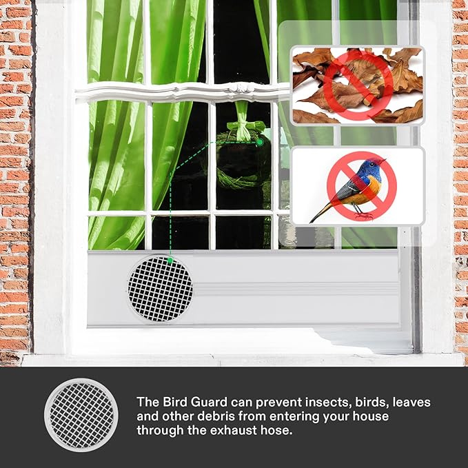 VIVOSUN Window Vent Kit, Portable AC Window Seal Kit, Fit with 4”/6” Ducting & 5.9” Hose for Sliding Window, Adjustable AC Vent Kit for Duct Fans, Air Conditioner, Dryer