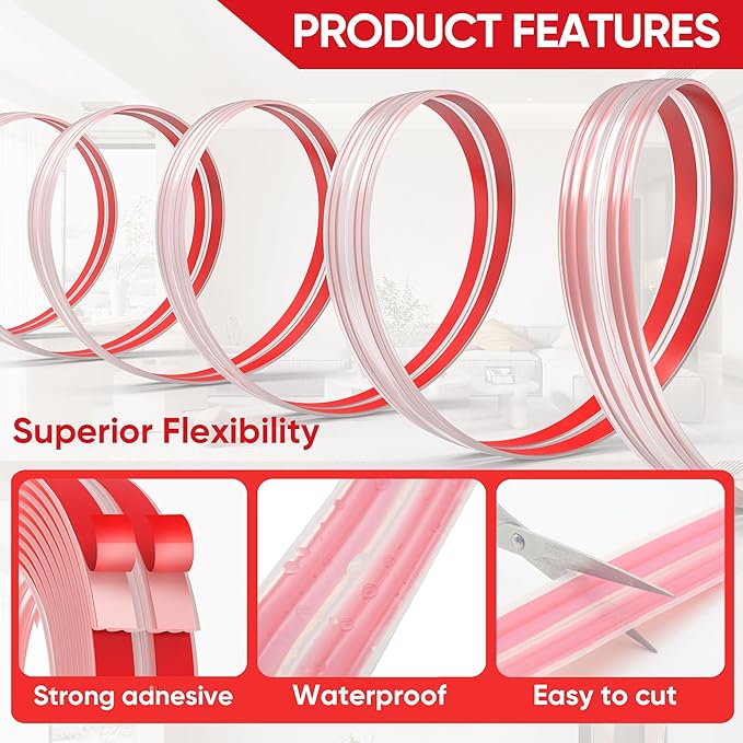 Wall Corner Protector Peel and Stick Wall Molding Trim Flexible Corner Guard Edge Protector Inside & Outside Corner Guard Strip for Wall Edge Ceiling Countertop