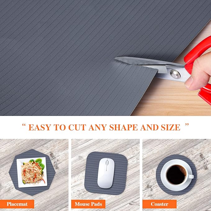 Shelf Liners for Kitchen Cabinets, 10" W x 360" L, Non Adhesive Shelf Liner, Non-Slip Kitchen Drawer Liners, Waterproof Durable Cabinet Liners for Shelves, Pantry, Dark Gray