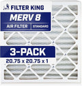 Filter King Air Filters 20.75x20.75x1 | 3-PACK | MERV 8 HVAC Pleated AC Furnace Filters | Actual Size 20.75 x 20.75 x .75