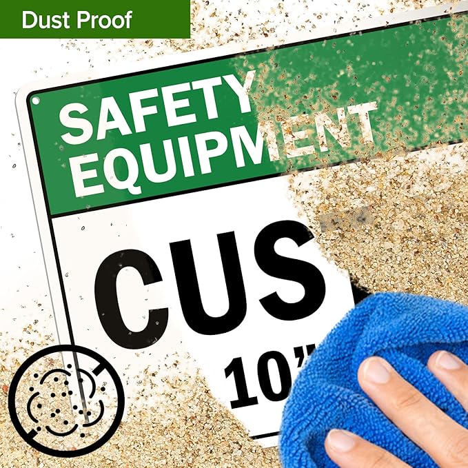 Custom Safety Equipment Sign, Ansi Sign, Osha Compliant, 10x14 Inches, Rust Free .040 Aluminum, Fade Resistant, Made in USA by My Sign Center