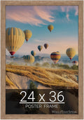 wallsthatspeak 24x36 Brown Barnwood Picture Frame for Puzzles Posters Photos or Artwork