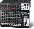 Audio Mixer 10 Channel Professional Sound Mixer Console with 99 DSP Effects, Mixing Board DJ Mixer w/USB, Bluetooth, 48V Power Supply, PAD Button for Recording Karaoke PA Drum Live Music