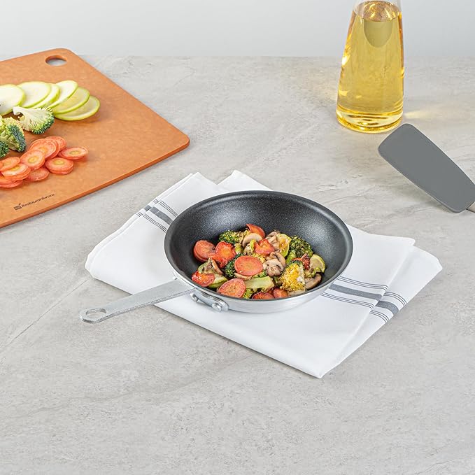 Restaurantware-Met Lux 7 Inch Fry Pan, 1 No-Stick Frying Pan - Induction-Ready, Triple-Riveted, Black Aluminum Cooking Skillet, Durable, For Searing, Sautéing, And Browning Food