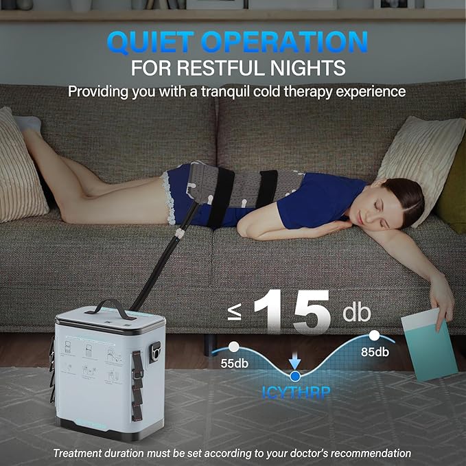 Cold Therapy Machine with Programmable Timer, Portable Ice Machine for Hip After Surgery, Hip Replacement Recovery System, Cryotherapy Pain Relief with Compression Pad
