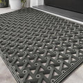 LUMI Outdoor Doormat 24x36, Front Door Mat Outside Entrance, Heavy Duty Rubber Welcome Exterior Door Mat Non Slip Waterproof, Outdoor Rubber Mats with Drainage Holes, Easy Clean Entryway Mats, Grey