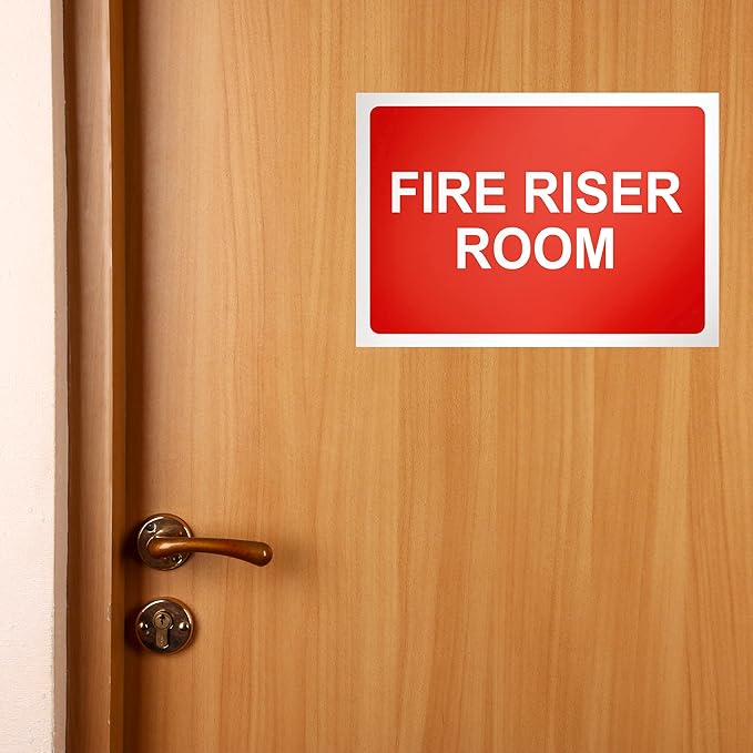 Fire Riser Room Sticker, 7x10 Vinyl Fire Extinguisher Inside Sticker, Waterproof, UV Protected, Adhesive Backing Decal