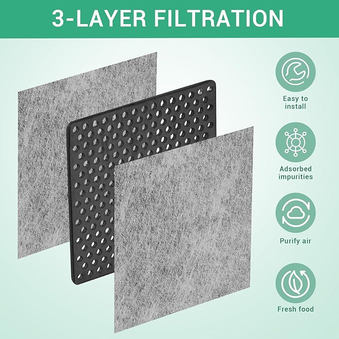 3 Pack Refrigerator Air Filter Replacement, Compatible with LG LT120F and Kenmore Elite 469918, 9918, ADQ73214402, ADQ73214403, ADQ73214404, LMXS30776S