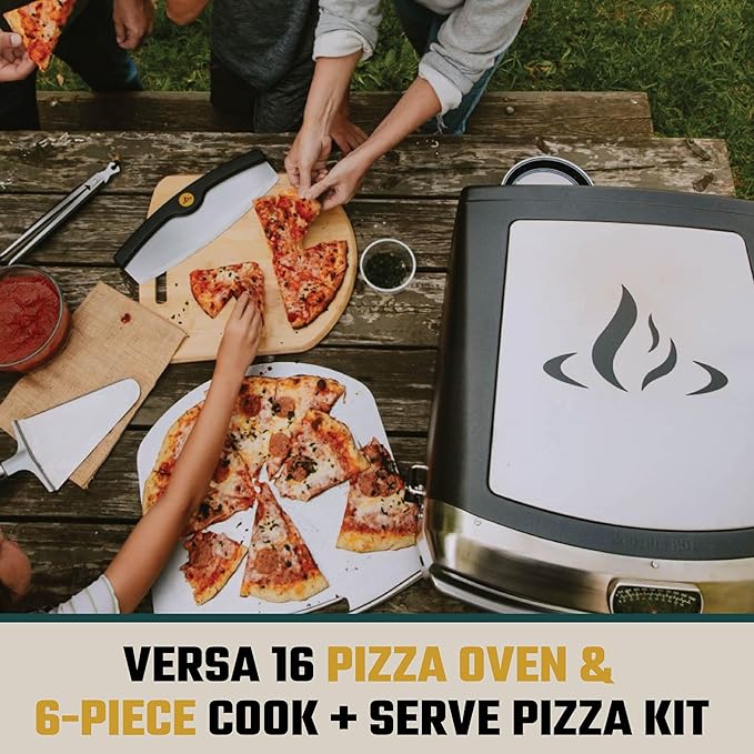 Halo Versa 16 Propane Gas Outdoor Pizza Oven with Rotating Cooking Stone | Portable Appliance for all Outdoor Kitchens With Cook and Serve Kit