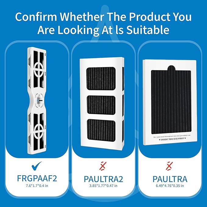 FPPWFU01 Water Filter Replacement for Frigidaire FPPWFU01 Water Filter, Compatible with PurePour PWF-1,EPPWF01 PureAdvantage PWF-1 and PureAir AF-2 FRGPAAF2 Air Filter Combo（2+2）