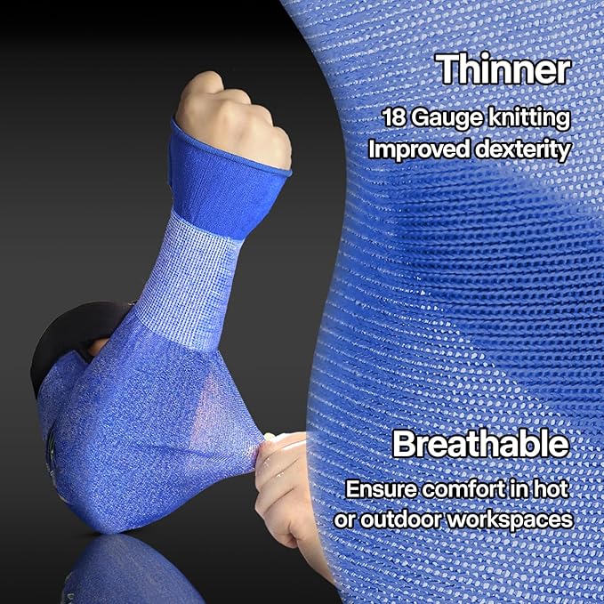 Schwer AIR-SKIN ANSI A6 Cut Resistant Arm Sleeves for Men & Women S902, Non-PFAS Arm Protectors for High Risk Work, Arm Protectors for Thin Skin, Gardening Sleeves for Farming, Lightweight, Breathable