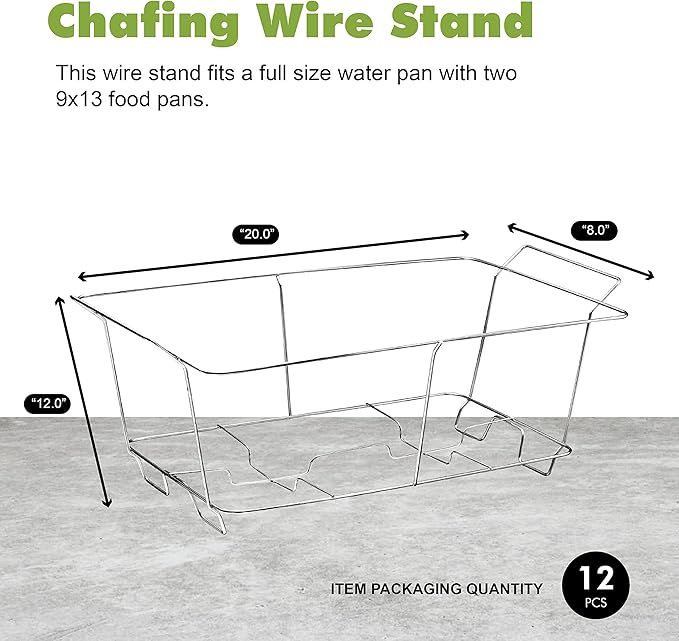 Chafing Wire Rack Buffet Stand - 12 Pack Full Size Racks For Dish Serving Trays Food Warmer catering supplies for Parties, Occasions, or Events