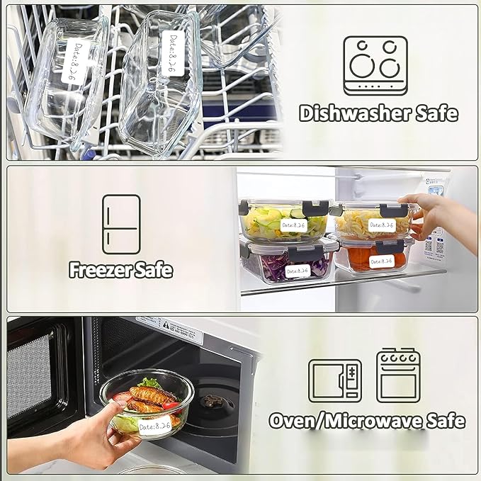 Lrogoe 1000 Pcs Blank Removable Freezer Labels Water Oil Resistant for Food Containers Jars Pantry Organization (Each Measures 1” x 2”)