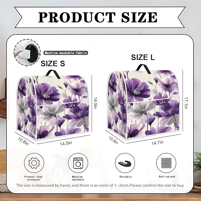 Mixer Dust Cover for 6-8 Qt Stand Mixer, Cloth Cover with 2 Storage Pockets for Stand Mixer Protective Covers Large for 6-8 Quart Mixer