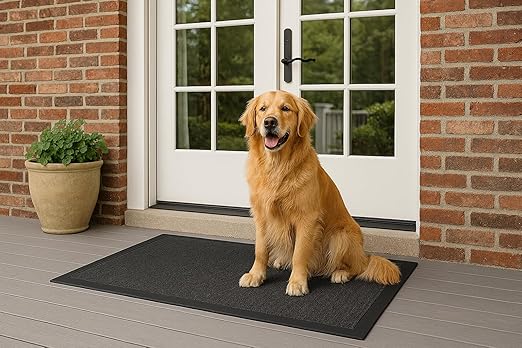 Guardian WaterGuard Indoor/Outdoor Wiper Scraper Floor Mat, Rubber/Nylon, 3'x4', Charcoal