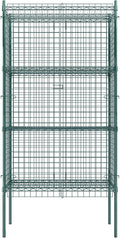 Commercial Grade NSF Listed Metal Wire Mesh Storage Green Epoxy Security Cage Kit 18" x 36" x 74", Perfect for Warehouse, Walk-In Refrigerator, Freezer, Grocery Store, Restaurant
