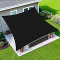 Amagenix Sun Shade Sail 7'X8' Curved Edge Outdoor Shade Canopy Black Breathable 95% UV Block Shade Cloth for Patio Garden Backyard (We Make Custom Size)