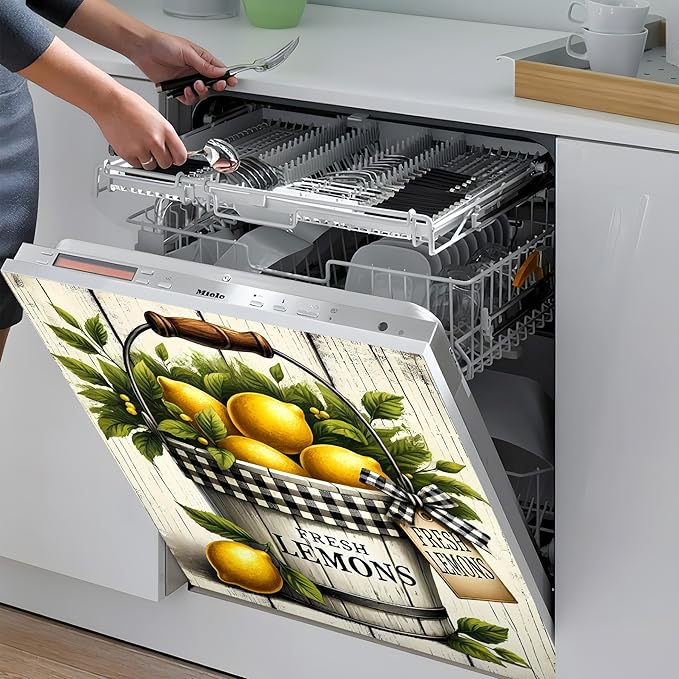 Dishwasher Magnet Sticker Cover Panel Decal Refrigerator Magnetic Sticker Decorative for Kitchen Decoration,Fridge Door Cover, Appliances Stickers 23"x26"