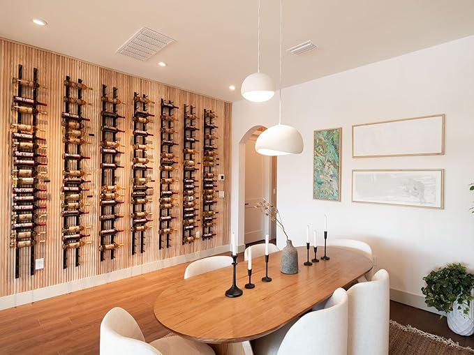 Ultra Wine Racks Wall Mounted Label-Out Wine Racks (1 Foot 1 Deep, Matte Black, 3 Wine Bottles) - Modern Metal Wine Storage, Modular Design for Home Bar, Kitchen, Dining Rooms, & Wine Cellars