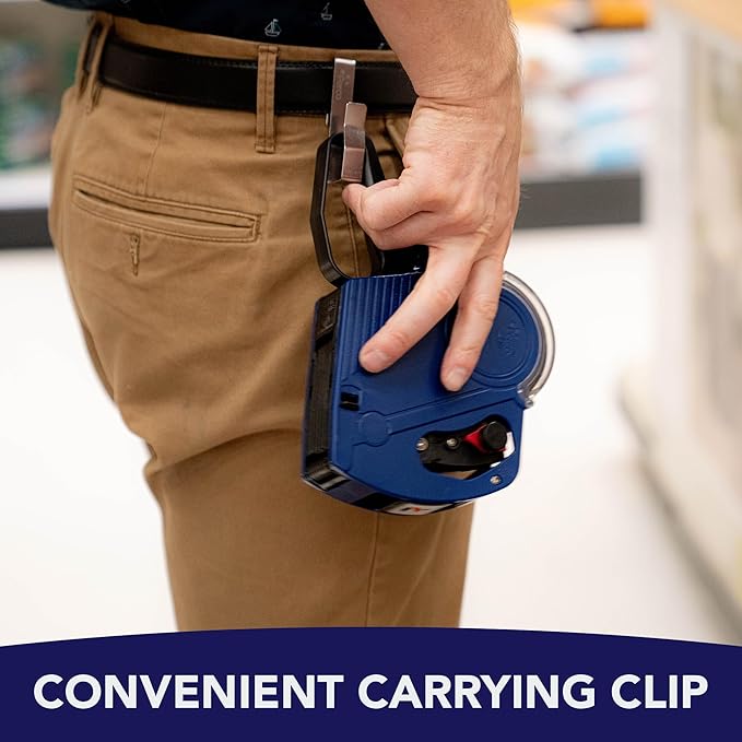 Perco Lite 1 Line Date Gun with Day of Week Labels Kit - Includes Perco Lite Date-Marking Gun, 1 Sleeve (7 Rolls) of Day of Week Labels (Full Week), 1 Scraper, 2 Ink Rollers (1 Preloaded) & 1 Gun Clip