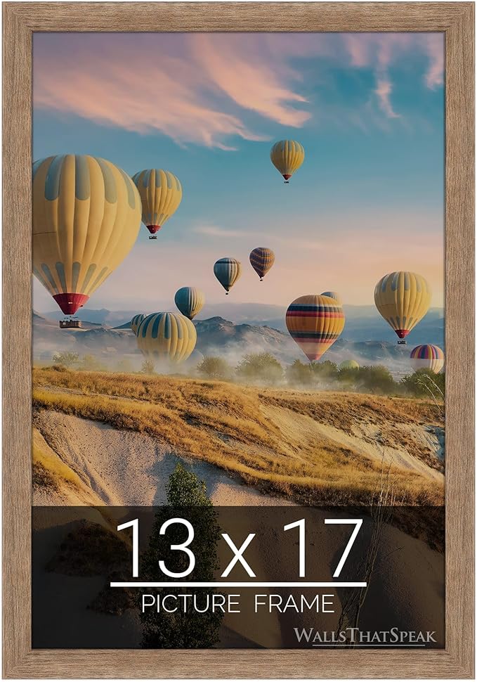 wallsthatspeak 13x17 Brown Barnwood Picture Frame for Puzzles Posters Photos or Artwork