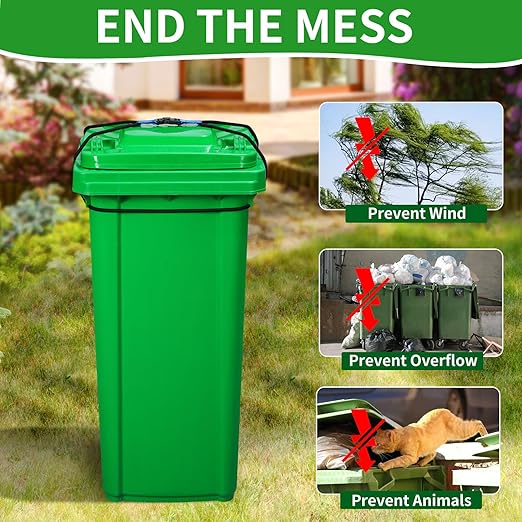 Trash Can Locks for Animals - 1PCS Garbage Can Lid Locks with Heavy Duty Bungee for Raccoons proof,Bears proof and Wind-Resistant for 40-50 Gallon Cans