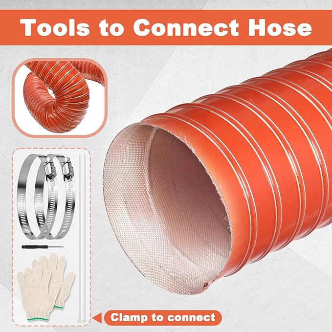 NOWBALL 1.5in Automotive Air Duct Hose, Length 1 Meter-3.3ft, 1.5" Silicone Flexible Cooling Ducting, 38mm High Heat Brake Exhaust Hose for Car, Garage, Dryer Air System