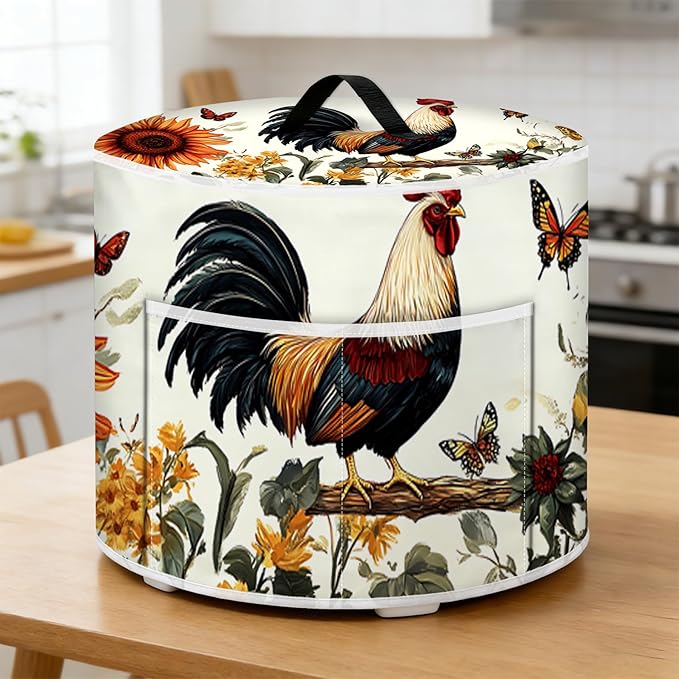 Air Fryer Dust Cover with Top Handle and Storage Bag, Compatible with Rice Cookers, Pressure Cookers, Slow Cookers and Air Fryers, Available in 3-Quart, 6-Quart and 8-Quart Sizes.
