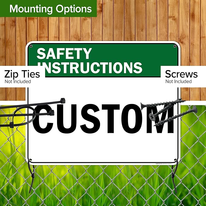 Custom Safety Instructions Sign, Ansi Sign, Osha Compliant, 24x30 Inches, 55 mil thick HDPE (high density polyethylene), Made in USA by My Sign Center