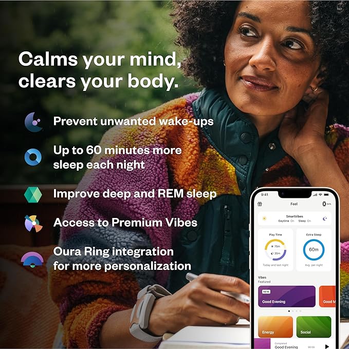 Bundle of Apollo Neuro Wearable (Stealth) & 12-Month SmartVibes AI Membership + Sleep Band (Black)