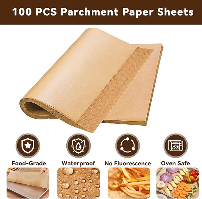 Air Fryer Liners Disposable for Emeril Lagasse 26 QT Extra Large Air Fryer, 120 PCS Unbleached Parchment Paper Sheets Accessories for Emeril Lagasse 26 Qt Toaster Oven