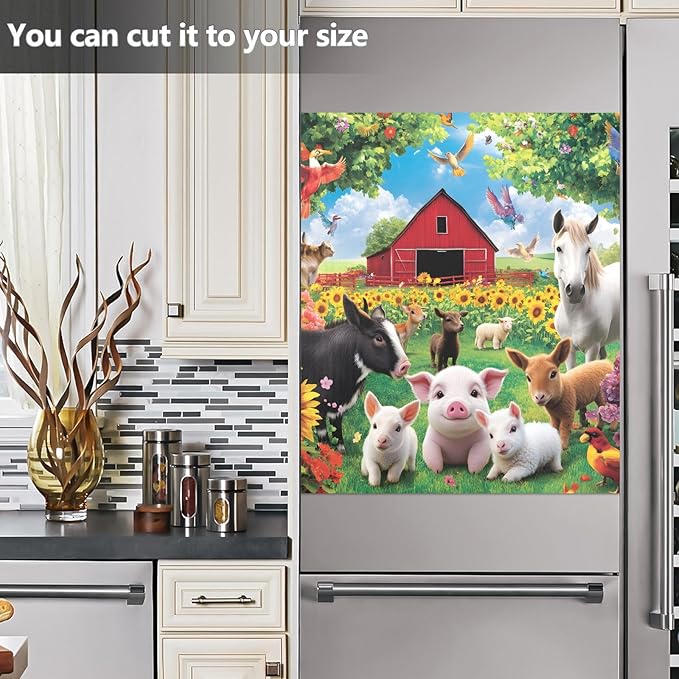 Farmhouse Farm Animals Garden Dishwasher Magnet Cover Sticker Magnetic Refrigerator Panel Front Door Fridge Microwave Decal Decorative