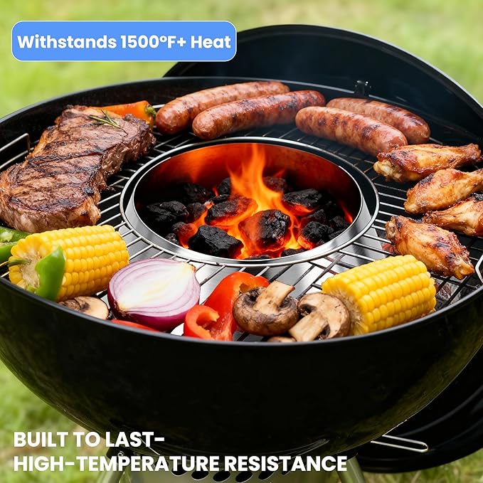 BBQ Whirlpool for Weber Kettle 22" 26.75" Accessories, Charcoal Grilling Accessory for Weber Smokey Mountain WSM, Replacement for Master Touch 22, Big Green Egg, Kamado Joe Grill Accessories