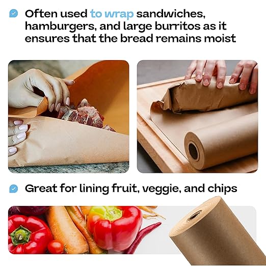 Brown Freezer Paper Roll 24" x 1800" (150 feet) - USA-made Freezer Paper for Meat & Fish - Food Wrapping Paper for Freezing Food - Plastic Coated Brown Freezer Wrap by IDL Packaging
